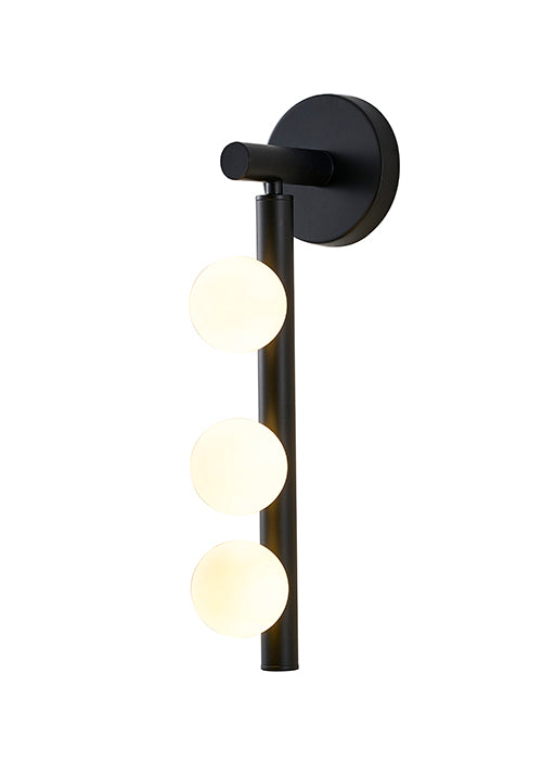 Glass Wall Sconce in Matte Black by Bethel