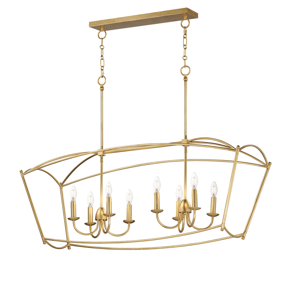 Plumette 8-Light Linear Pendant Gold Leaf