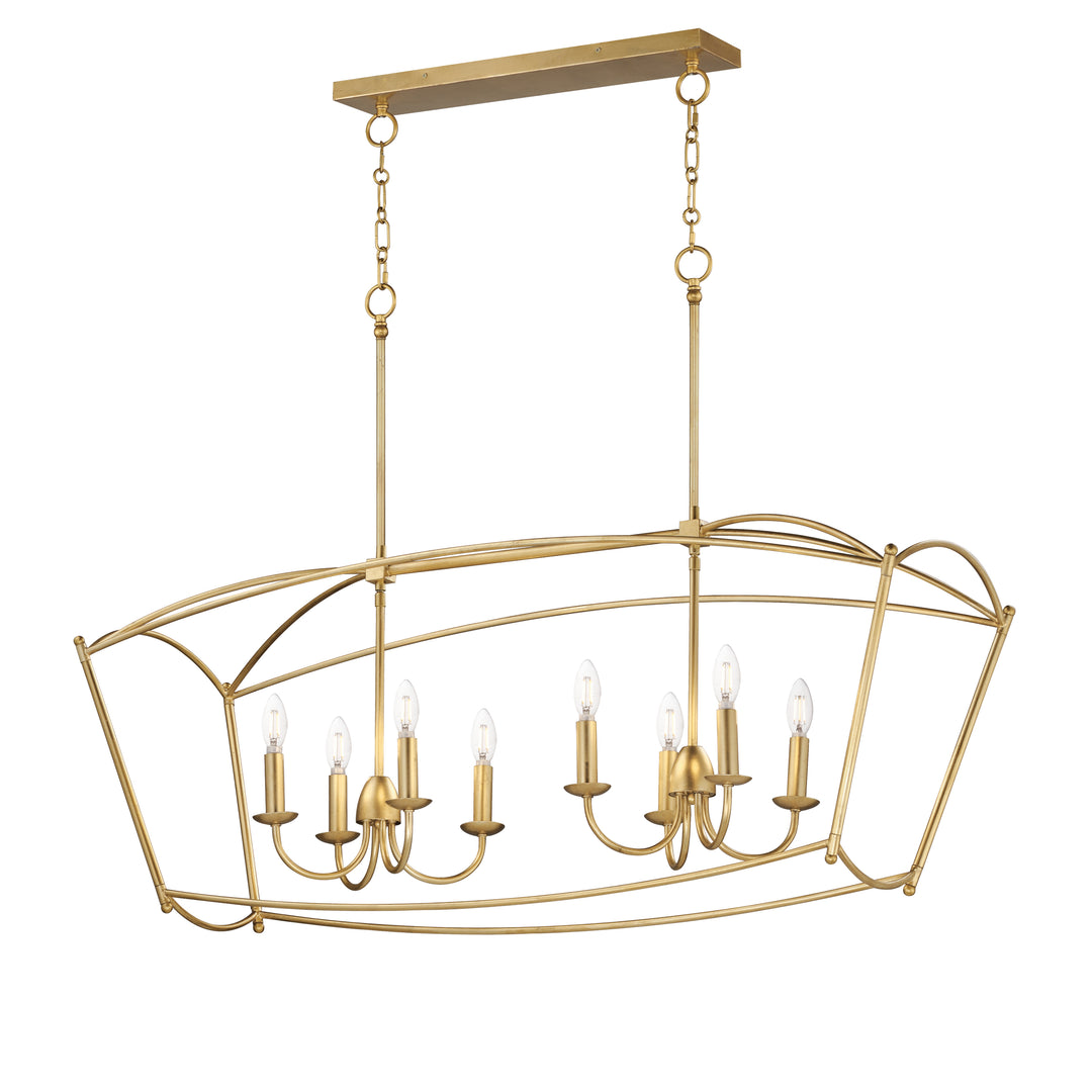 Plumette 8-Light Linear Pendant Gold Leaf