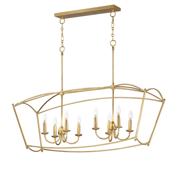 Plumette 8-Light Linear Pendant Gold Leaf