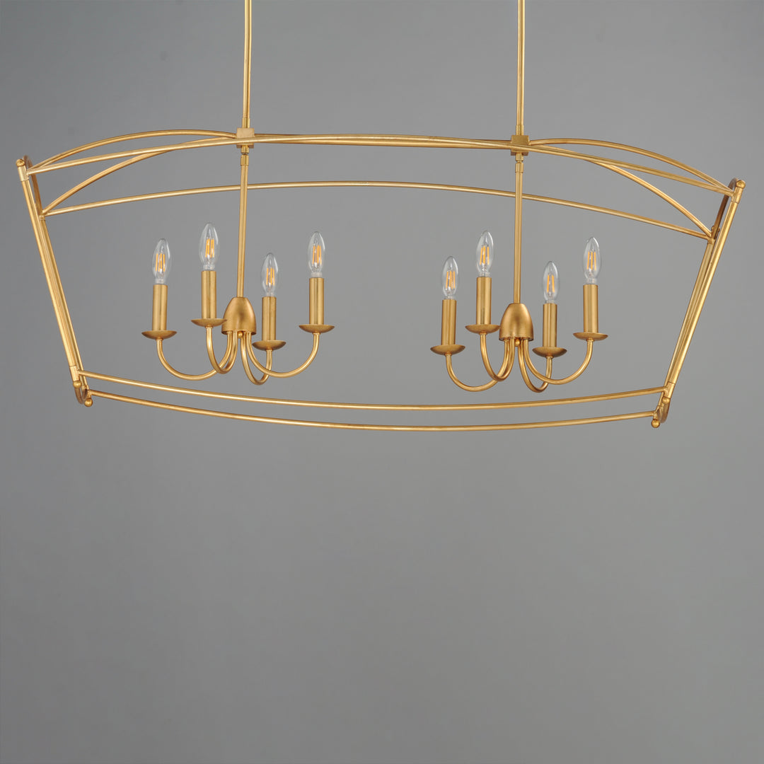 Plumette 8-Light Linear Pendant Gold Leaf alternate view
