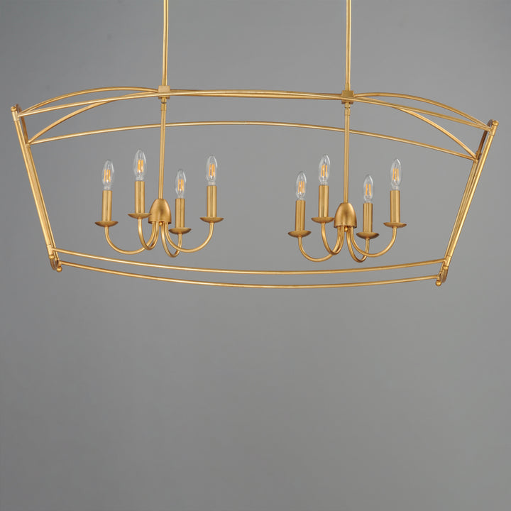 Plumette 8-Light Linear Pendant Gold Leaf alternate view