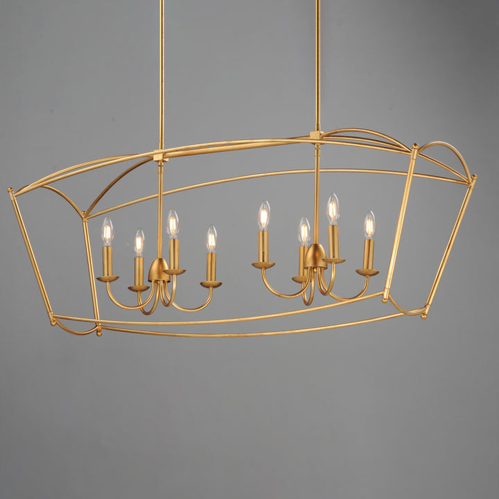 Plumette 8-Light Linear Pendant Gold Leaf alternate view