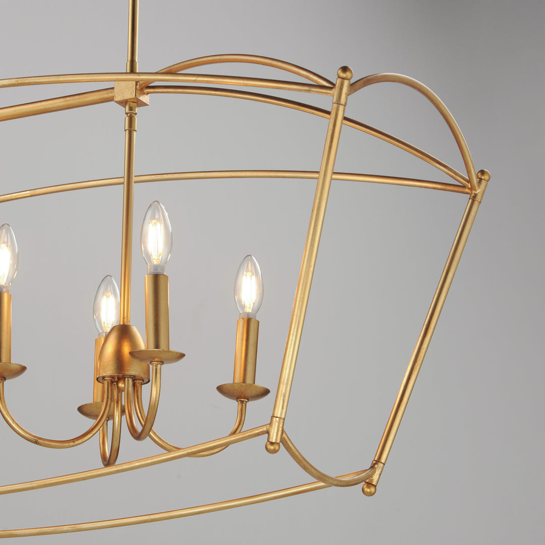 Plumette 8-Light Linear Pendant Gold Leaf alternate view