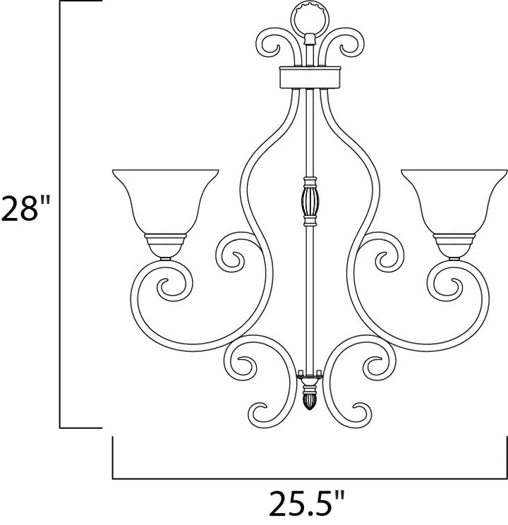 Manor Chandelier dimensions diagram