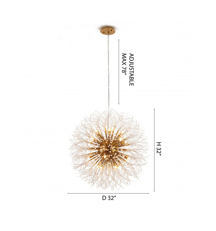 Clear Crystal Firework Chandelier with Hardware by Bethel - view 18