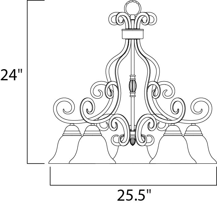 Manor Chandelier dimensions diagram