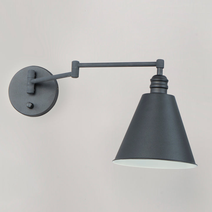 Library 1-Light Wall Sconce Horizontal Swing Arm Black alternate view