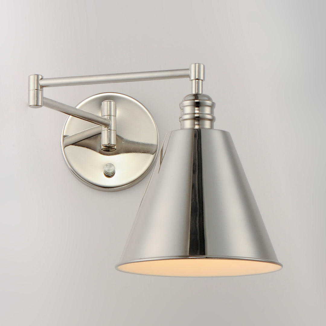 Library 1-Light Wall Sconce Horizontal Swing Arm Polished Nickel alternate view