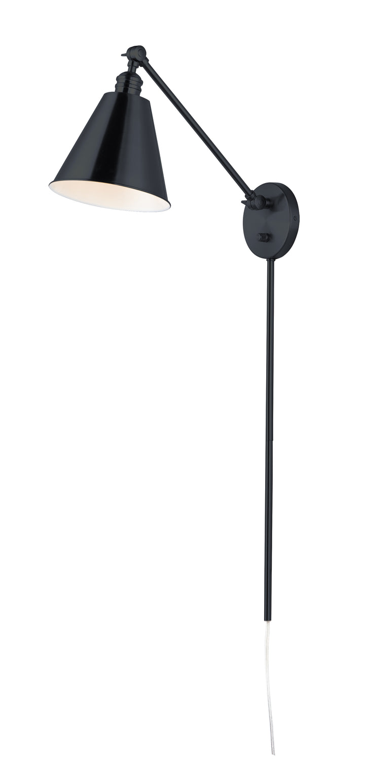 Library 1-Light Wall Sconce Black
