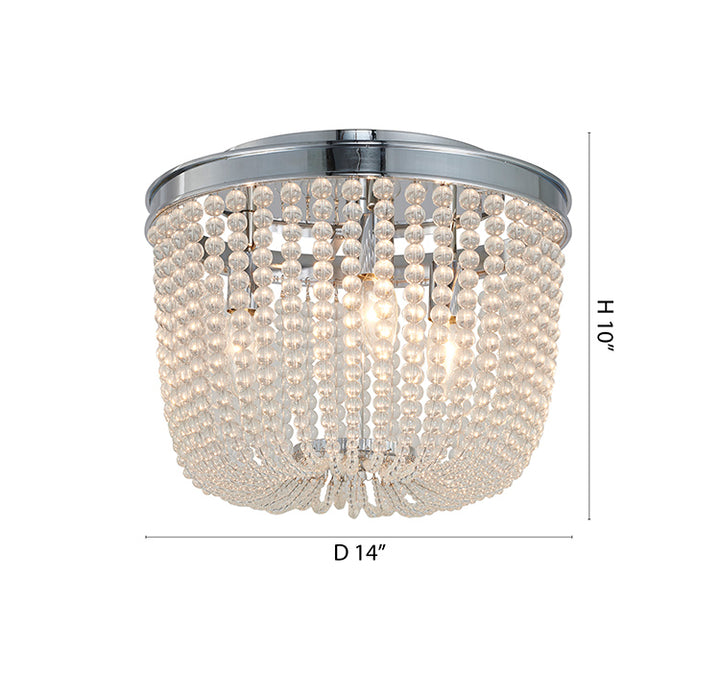 Frame Semi Flushmount with Clear Hanging Glass Beads by Bethel - view 6