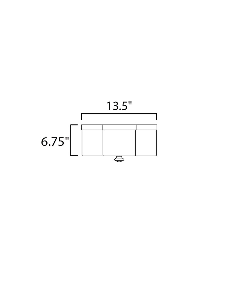 Clover 2-Light Flush Mount dimensions diagram
