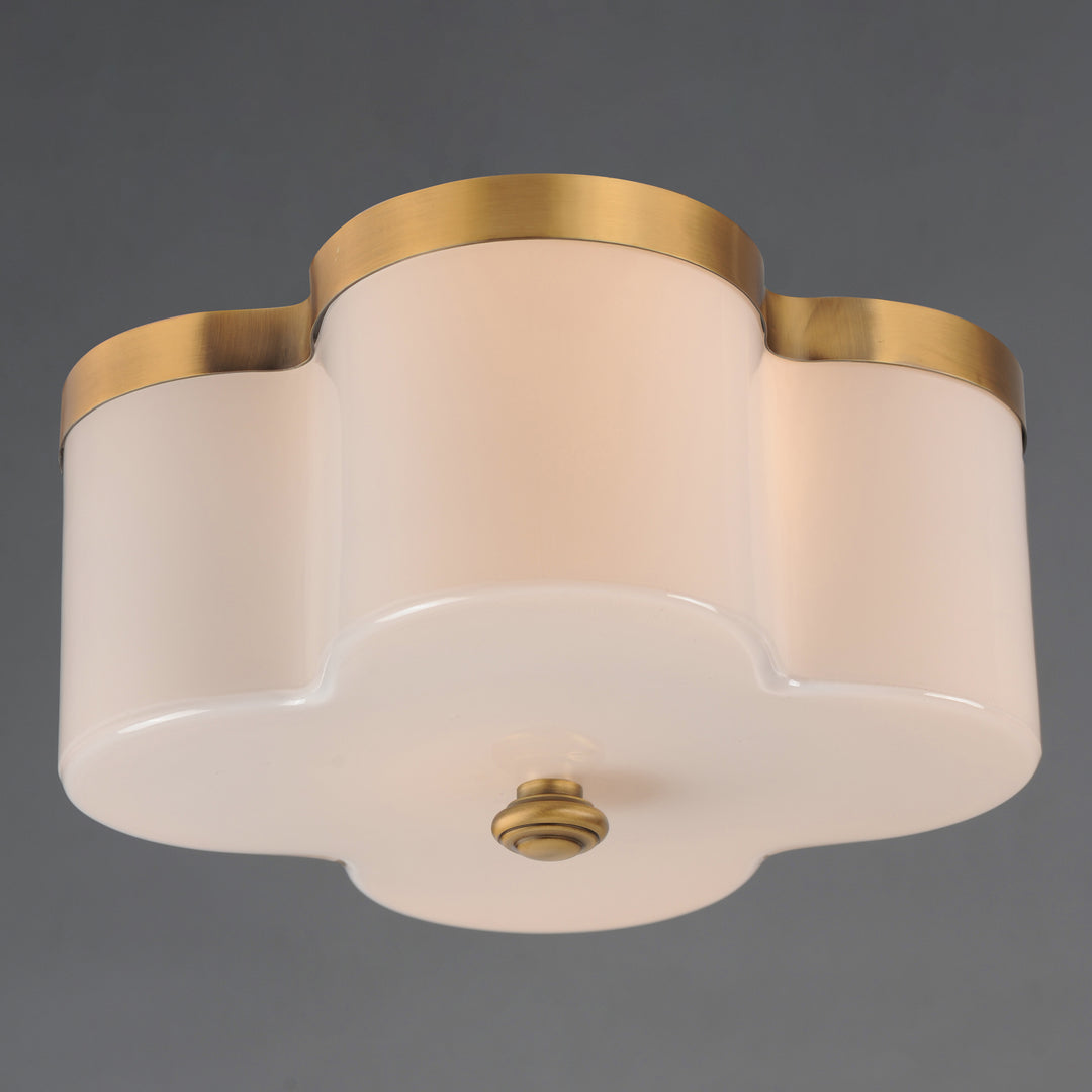 Clover 2-Light Flush Mount White / Natural Aged Brass alternate view