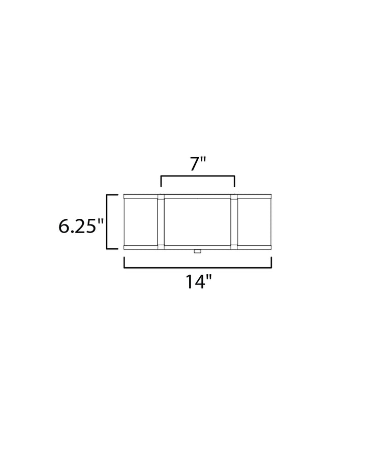 Clover 2-Light Flush Mount dimensions diagram