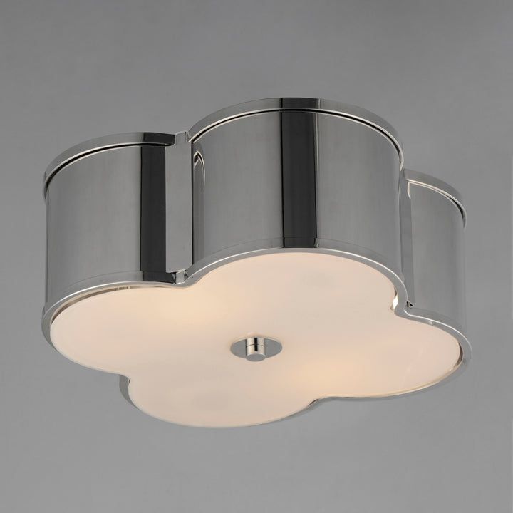 Clover 2-Light Flush Mount White / Polished Nickel alternate view