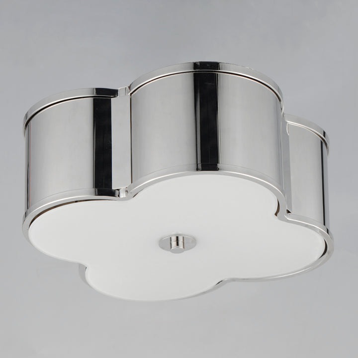 Clover 2-Light Flush Mount White / Polished Nickel alternate view