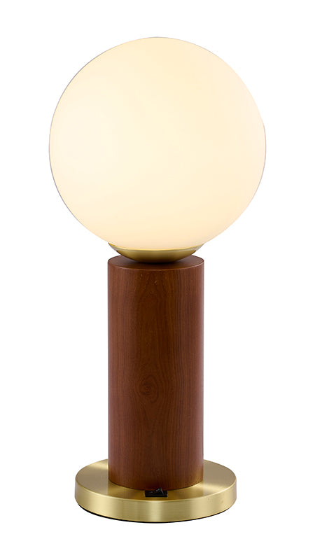 Wood Glass Table Lamp by Bethel