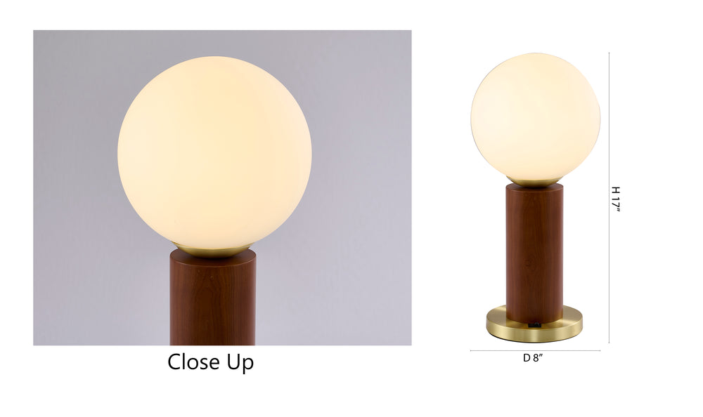 Wood Glass Table Lamp by Bethel - view 2