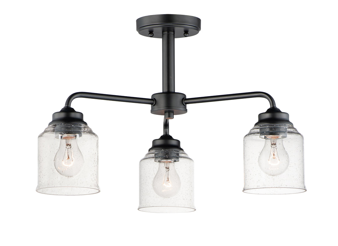 Acadia 3-Light Semi-Flush Mount/Chandelier Black