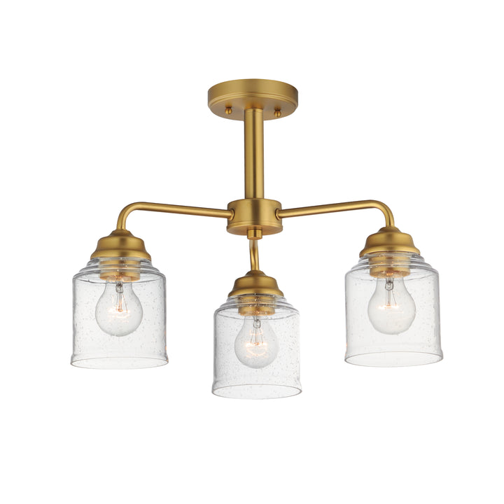 Acadia 3-Light Semi-Flush Mount/Chandelier Natural Aged Brass