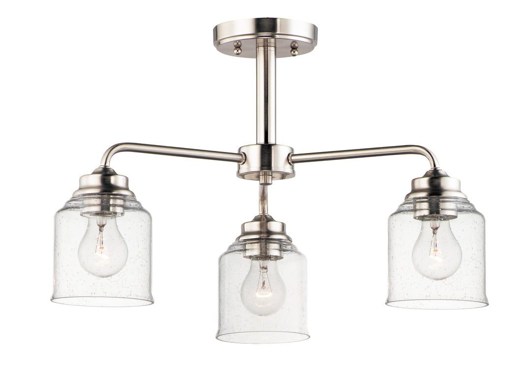 Acadia 3-Light Semi-Flush Mount/Chandelier Satin Nickel