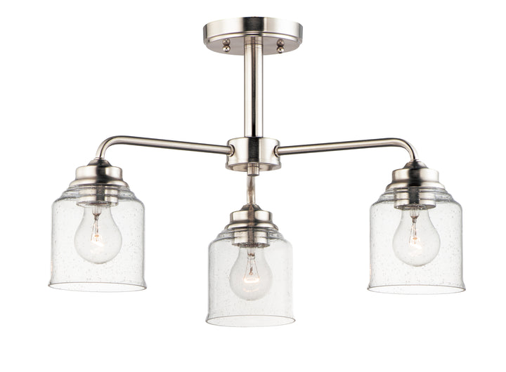 Acadia 3-Light Semi-Flush Mount/Chandelier Satin Nickel