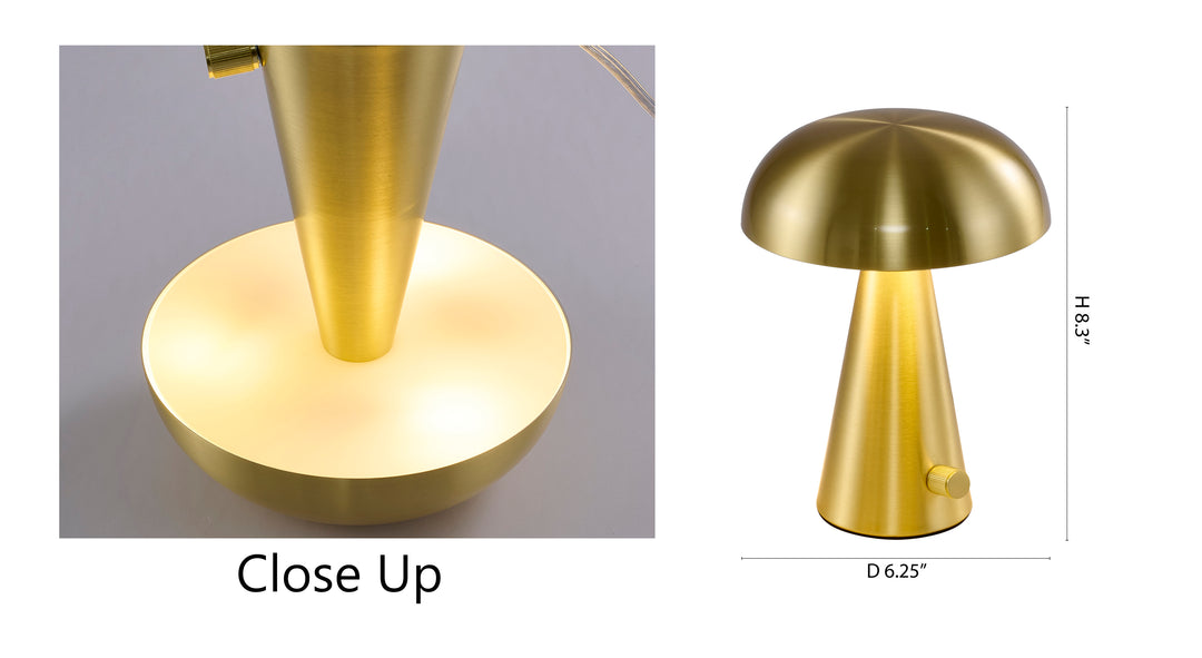 Satin Brass Table Lamp by Bethel - view 3