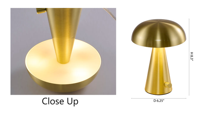 Satin Brass Table Lamp by Bethel - view 3