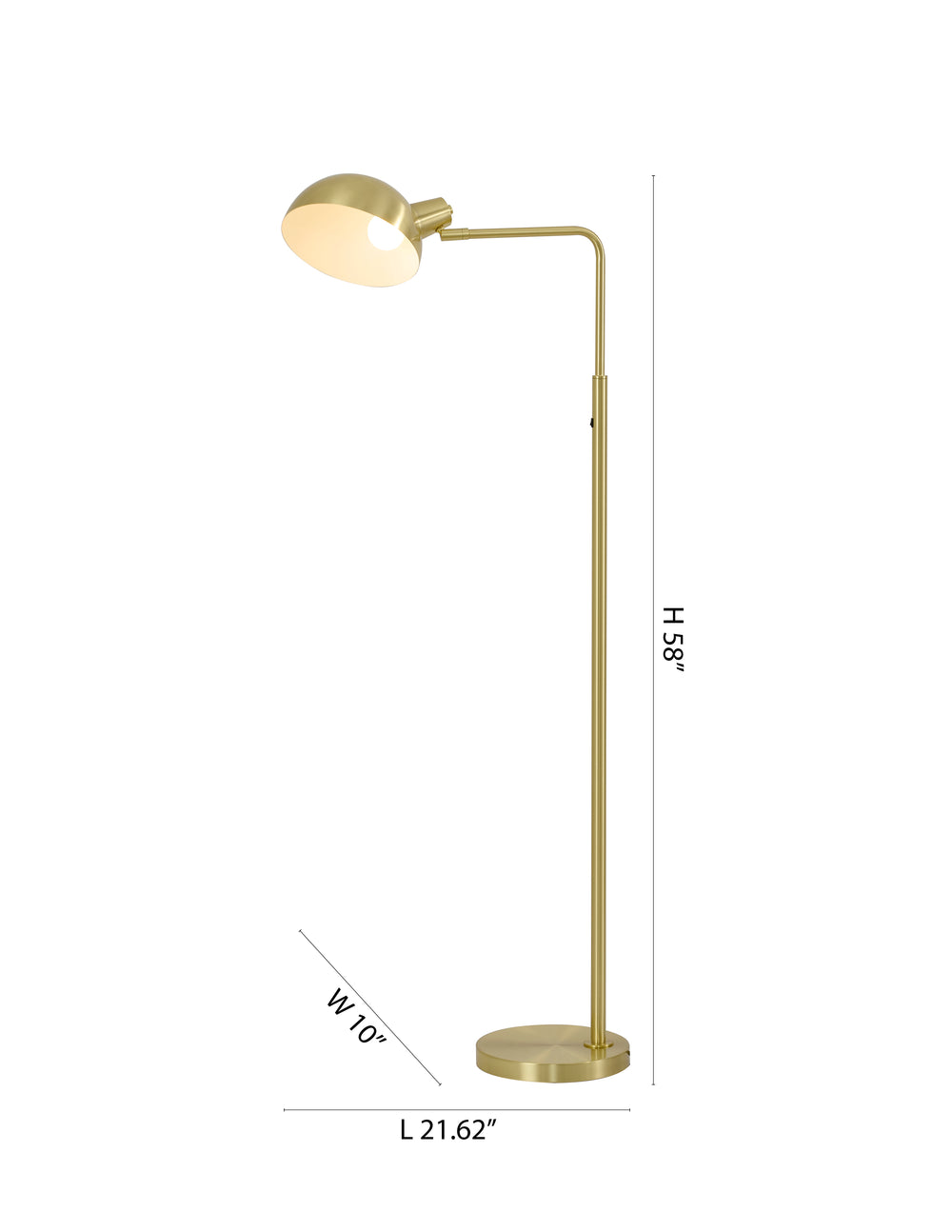 Satin Brass Floor Lamp by Bethel - view 2