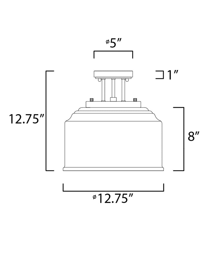 Acadia Semi-Flush Mount dimensions diagram