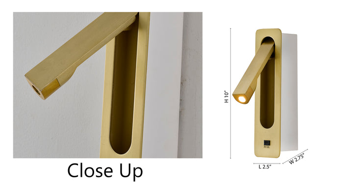 Satin Brass Wall Sconce (BTG104) by Bethel - view 4