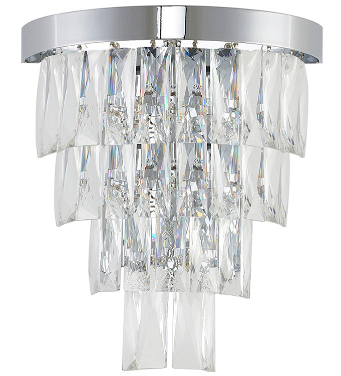 Metal Frame Wall Sconce with Clear Hanging Crystals by Bethel - view 27