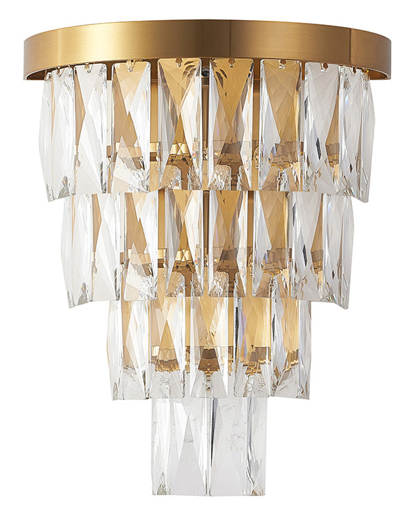 Metal Frame Wall Sconce with Clear Hanging Crystals by Bethel - view 20