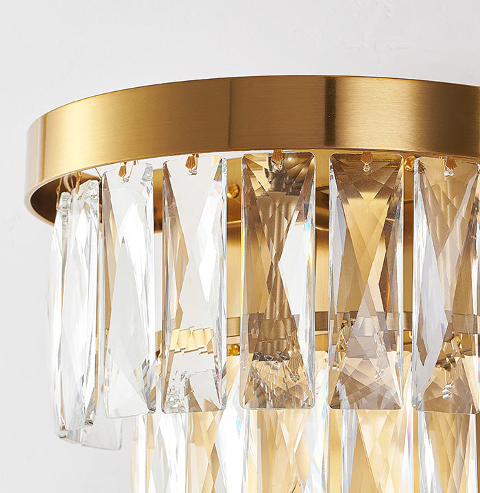 Metal Frame Wall Sconce with Clear Hanging Crystals by Bethel - view 22