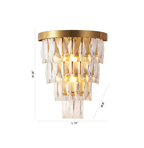 Metal Frame Wall Sconce with Clear Hanging Crystals by Bethel - view 23