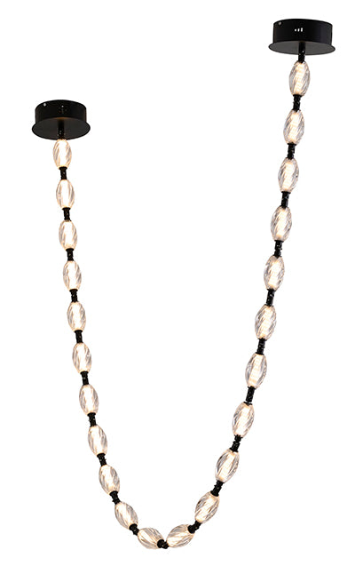 Clear Crystal Ball Chandelier in Black by Bethel