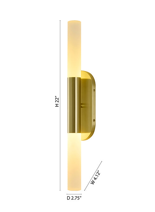 Satin Brass Wall Sconce by Bethel - view 2