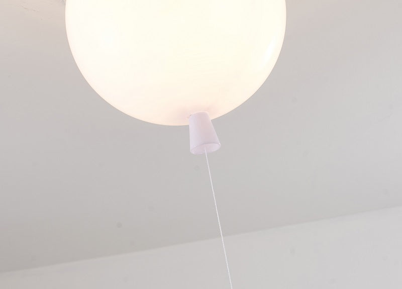 White Acrylic Balloon Semi Flush Mount with Hanging by Bethel - view 2