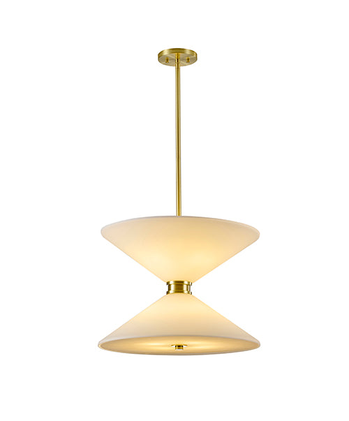 Satin Brass Glass Pendant by Bethel