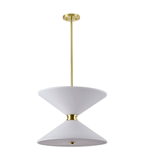 Satin Brass Glass Pendant by Bethel - view 2