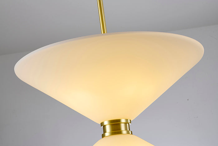 Satin Brass Glass Pendant by Bethel - view 3