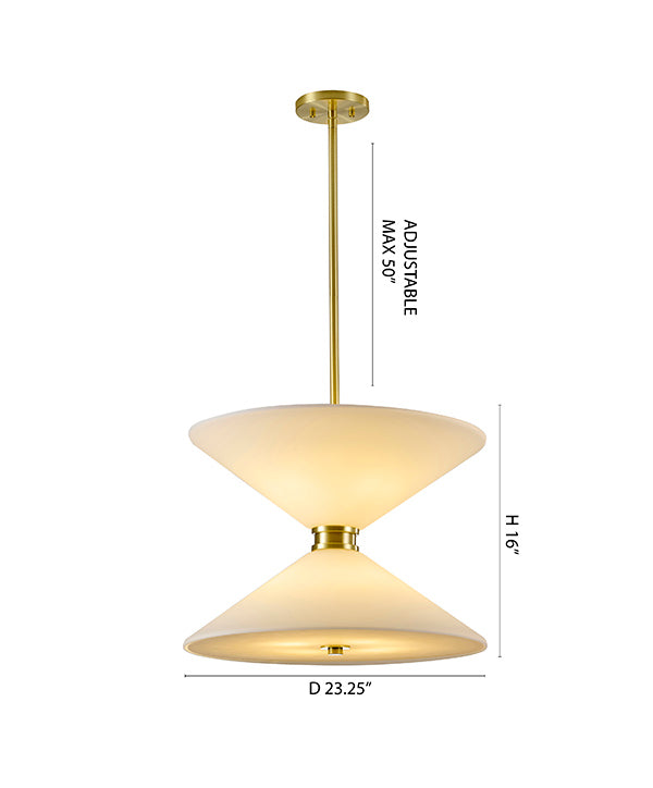 Satin Brass Glass Pendant by Bethel - view 4