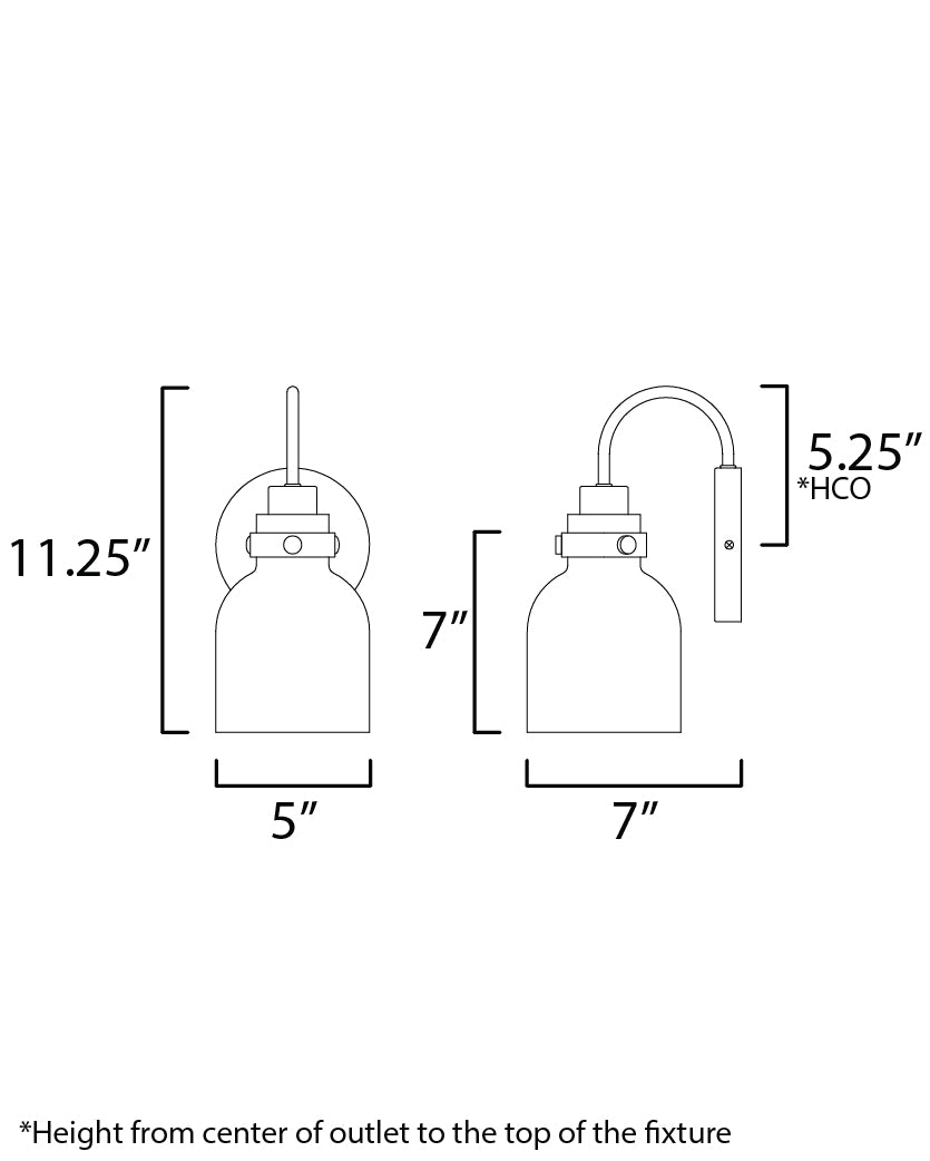 Milk 1-Light Sconce dimensions diagram