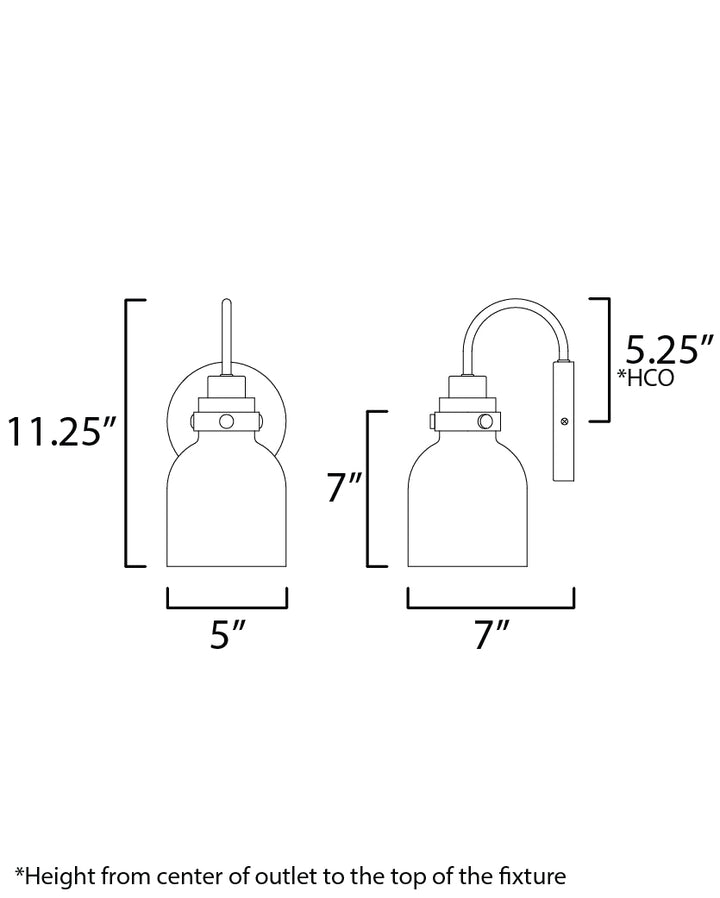 Milk 1-Light Sconce dimensions diagram