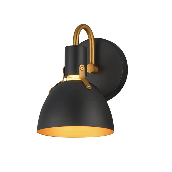 Dusk Wall Sconce Black / Antique Brass