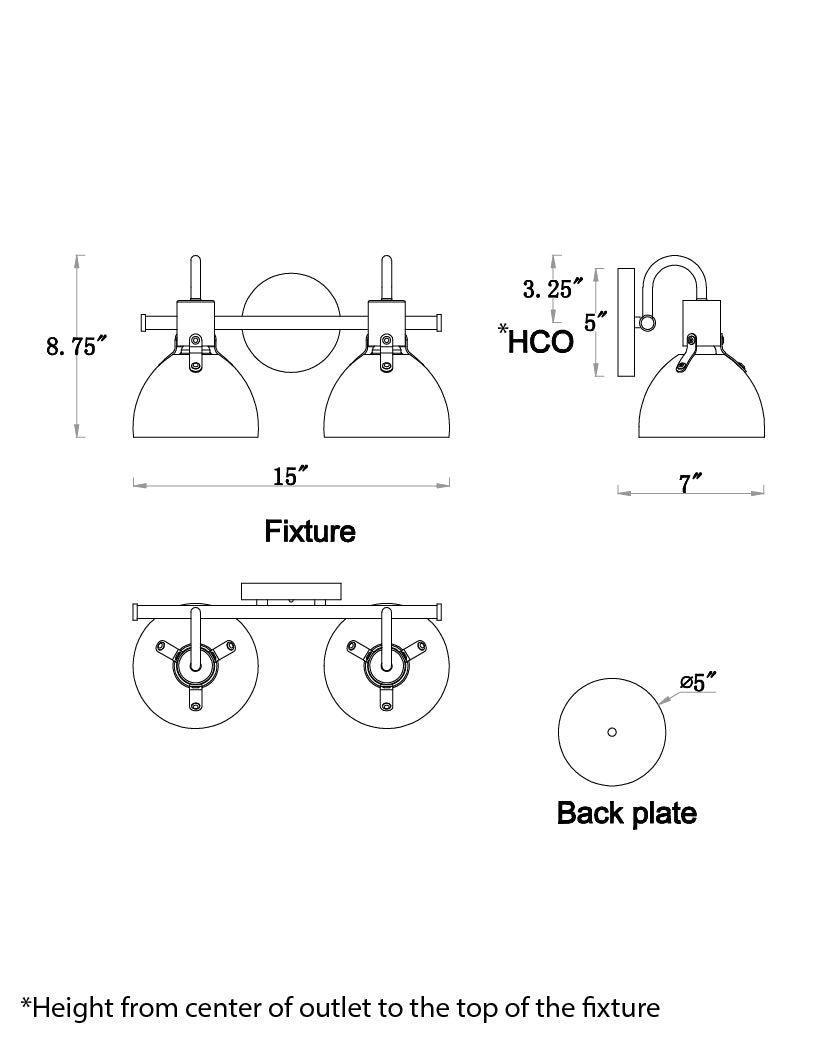Dusk Wall Sconce dimensions diagram