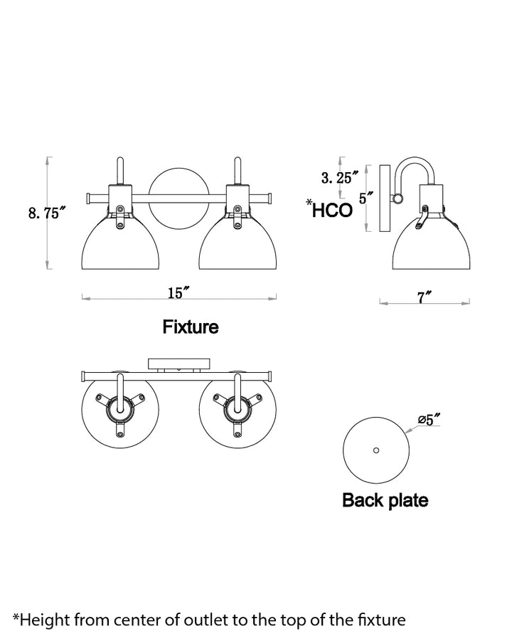 Dusk Wall Sconce dimensions diagram