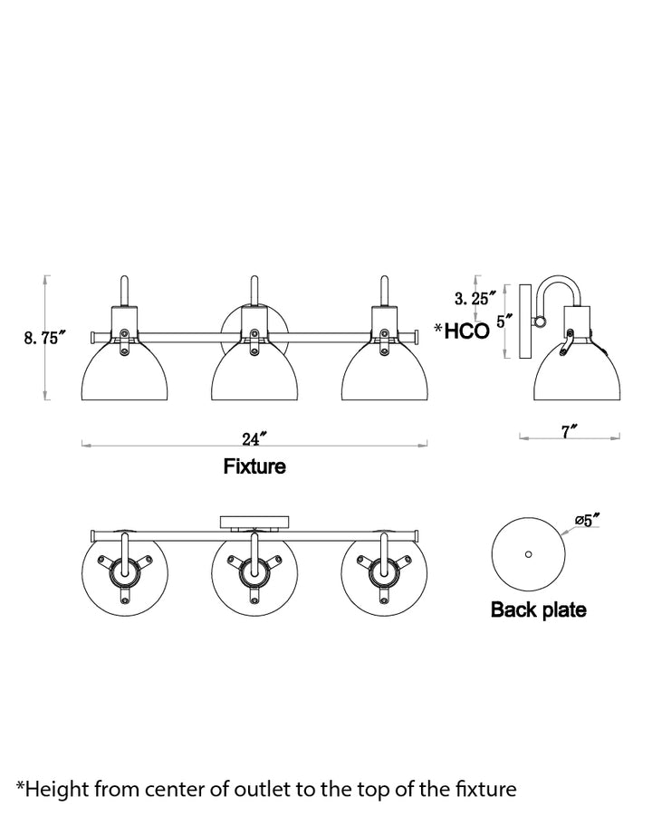 Dusk Wall Sconce dimensions diagram