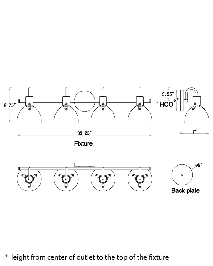Dusk Wall Sconce dimensions diagram