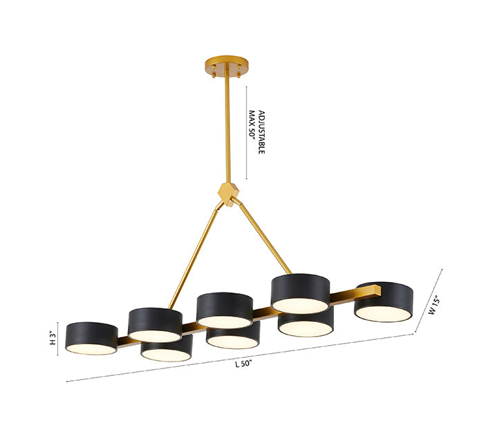 Frame Chandelier with Round Accent Shades and Acrylic Diffusers by Bethel - view 11